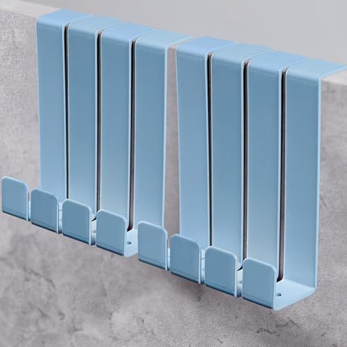 DEKAZIA® 8er-Set Türhaken Kinderzimmer blau, Türgarderobe Kinder | Garderobenhaken Tür, Türhänger, zum Einhängen, Kleiderhaken Tür, Tür Garderobe, Türaufhänger, Jackenhalter