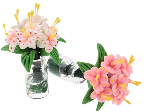 Toyvian 2pezzi Miniatura Pianta in Vaso in Bottiglia Di Vetro Accessori Per Casa Delle Bambole Decorazioni in Miniatura Di Bonsai Per Giardino in