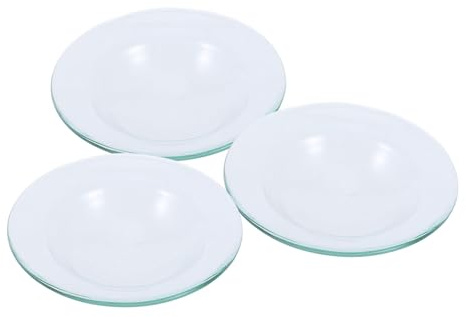 Vaguelly 3 Pièces Plateau Chauffe-Cire Rond en Verre pour Diffuseurs d'Huiles Essentielles et Fondants à Cire, Compatible Chauffe-Bougies et Appareils d'Aromathérapie Domestique