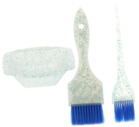 Gatuida Professionelles Haarfärbe Satz Haarfärbeschale mit Strähnchenpinsel und Friseurbürste Komfortabler Griff Blau für Salon Zuhause