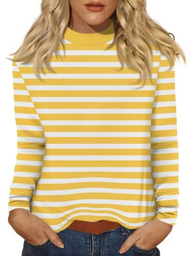 SCBFDI Long Sleeve Summer Tops for Women UK Ladies V Neck Shirt Purple Girls White T Yellow 3XL, Ladies' Base Shirt