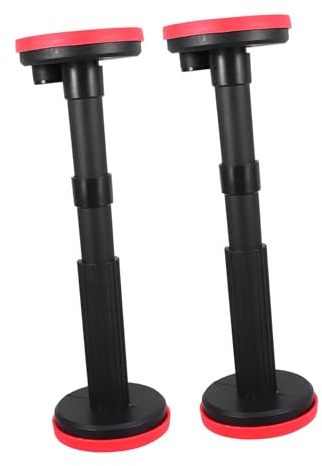 SEWACC Poteaux de Support Télescopiques Réglables 18-44 Cm Lot de 2 en Nylon PVC Noir pour Installation Évier sous Meuble et Fixation Meuble de Salle de Bain