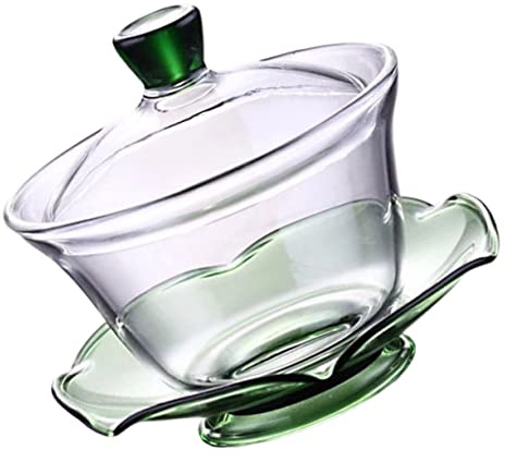 Gatuida Taza Para Preparar Té Tipo Sopera Transparente 10 Cm Diámetro 9 Cm Alto Vidrio Grueso Tapa Funcional Para Mantener Té Caliente Adecuado Hogar Set De 1 Unidad