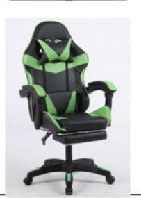 Generico SEDIA DA GAMING, PELLE SINTETICA, CON ROTELLE CUSCINO SUPPORTO -POGGIAPIEDI E POGGIATESTA COD BOC-734F (VERDE)