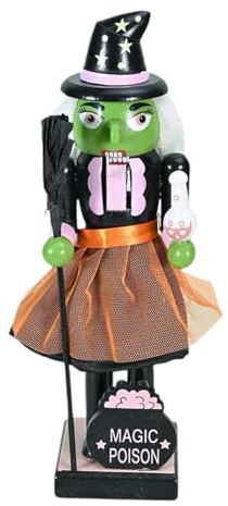TAIZhiChen Decorazione natalizia per la statuina dello Schiaccianoci di Halloween, soldato dello Schiaccianoci di Natale per bomboniere, Strega