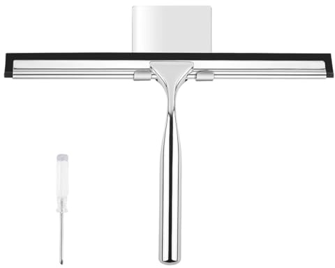 Rasqueta limpiacristales para Ducha, Silicona Limpia Cristales con Gancho, Limpiamamparas de Baño Espejos, para puerta de cristal, ducha, para Limpiar Mampara de Ducha, Ventana, espejo