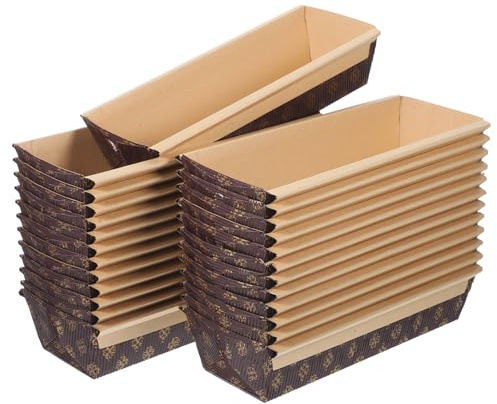 DIYEAH 25 pezzi Teglie da Forno Antiadherenti Forma di Barca in Carta Corrugata Rettangolare Stampi per Pane e Dolci Resistente al Calore Antiolio per Forno e Laboratorio di Dolci
