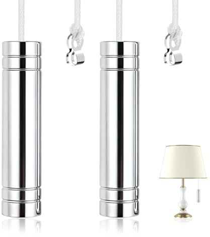 Plomveriq 2 Pcs Bathroom Light Pull Cord Handles with 150cm Cord Connectors | Replacement Pull Cord Handles for Bathroom Lights, Ceiling Fans, Blinds, Curtains, and Other Home Pull Switches
