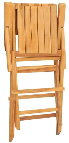 Nqyjm Trädgårdsstol, hopfällbar, 6 stycken, 55 x 61 x 90 cm, massivt trä, teak, för trädgård, strand, balkong, terrass, camping