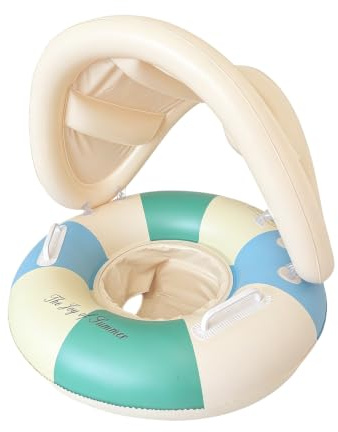 Generisk simring, uppblåsbara med avtagbar baldakin och handtag | Baby simring uppblåsbara för vattenskoj med avtagbart tak, säker anti-läckageventil, hållbara multi-airbags, bärbar