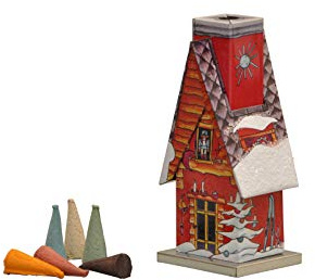 KNOX Räucherhütte aus Metall - Motiv: Lichterhütte - für Räucherkerzen der Größe M