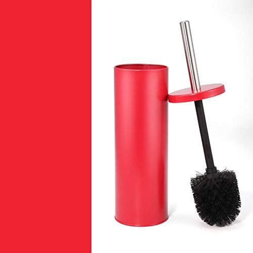 WC Brosse Brosses De Toilette Ensemble de Brosse de Toilette WC sans Coin Mort Salle de Bain Brosse Douce Poignée Longue Base Brosse de Nettoyage Brosse de Toilette-Rouge