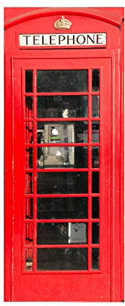 oxiang 3D Adesivi per Porte Interne Cabina Telefonica Adesivo Murale Decorazione Domestica Adesivo Murale Adesivo d'Arte Camera da Letto Soggiorno Poster Rimovibile Adesivi per Porte -77x200cm