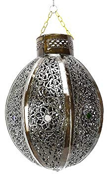 Lanterna lampadario marocchina in metallo traforato a mano cm 45