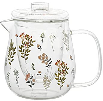 Jus Carafe d'eau Pichet en verre de ménage avec filtre intégré Théière transparente Théière transparente haute température Résistant à la température froide carafe pichet pot Thé Cruche