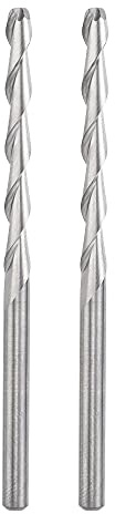 sourcing map CNC-Spiralfräsen-Bits 1/8 Zoll 3,175 mm Schaft, 3,175 mm x 32 mm Upcut Vollhartmetall-Schaftfräser 2 Rillen Fräser für Acryl PVC MDF Holz Hartholz, 2 Stück