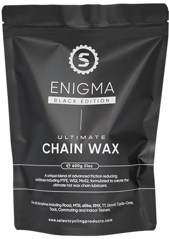 Enigma Ultimate Chain Wax - Black Edition 600g, | Hot Melt Bike Chain Wax | Ultra Low Friction Formula including PTFE MoS2 WS2 | The Best Chain Lubrication On The Market |