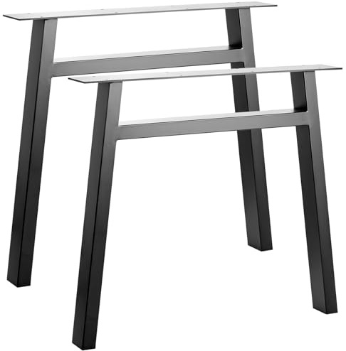 1 Paar (2 Stück) Tischgestelle H-Form Stahl schwarz matt 720 x 800 mm | Profil: 80 x 40 mm Tischkufen Tischuntergestelle Tischkufen Kufengestelle von SOTECH