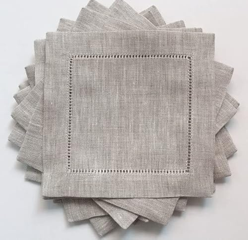 VIXDA 12 Pezzi tovaglioli da Cocktail tovaglioli in Tessuto di Cotone e Lino 8x 8 (20x20 cm)