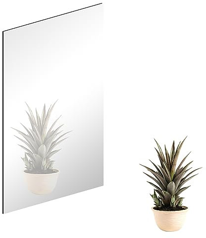 TAIANJI 40x30cm Spiegel Wandaufkleber Spiegelfliesen Selbstklebend, Flexibler Spiegel zum Aufkleben, Fliesenspiegel aus Acryl, Acrylspiegel, Spiegelfolie, Wandspiegel (2,5 mm Dick)