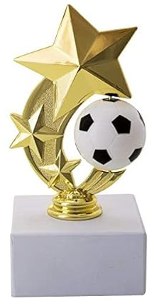 Fußball-Pokal Gold mit Wunsch-Gravur - Trophäe Fußballer, Marmorsockel 16cm | Individuelle Siegerehrung - Personalisierte Sport-Trophäe mit Wunschtext, Kunststofffigur auf Marmor, Gold-Edition