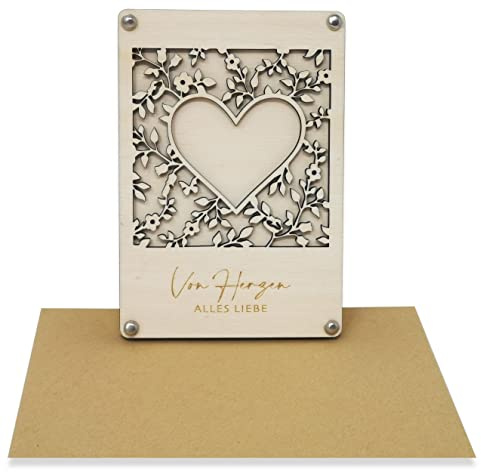 Woodland Mail Geldgeschenk als Grußkarte Hochzeit - Hölzerne Grußkarte für Geldgeschenke zur Hochzeit