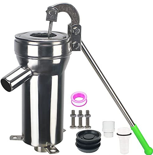 JMorCO Handwasserpumpe, Saugpumpe Grundwasser, 10 m Tiefbrunnenwasserpumpe 32 mm Hand-Presspumpe aus Edelstahl für Industriearbeiten oder Garten, Hof, Bauernhof, Zuhause