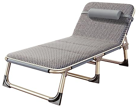 TREETDOBV Klappbares Campingbett, Klappbett für Erwachsene, Tragbares Klappbares Außenbett für Reisen, Camp, Strandurlaub, Klappbare Liege für eine Person für Camping, Büro,(Atmungsaktives Polster)