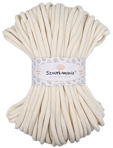 Cordoncino di cotone 9 mm, 50 m, diversi colori, filato di cotone, filo di cotone intrecciato da 9 mm con nucleo, cordoncino macramè, cordoncino per uncinetto, cordoncino da 9 mm