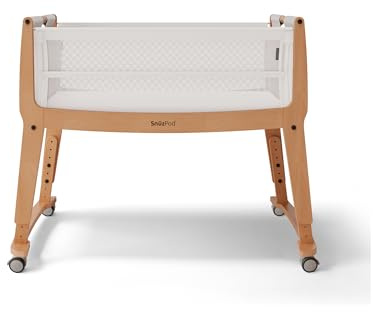 Snuz Pod Studio Next to Me Krippe – tragbares, leichtes Babybett mit Reißverschluss an der Wand, 3D atmungsaktive Matratze und 6 Höheneinstellungen – ideales Heim- und Reisebett mit Rollen, Stockholm