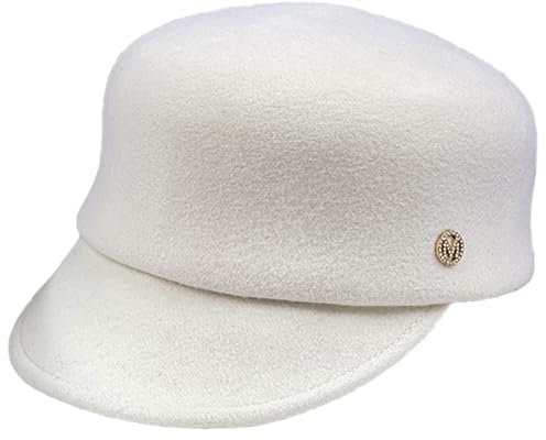 Woll-Fedora-Hut für Erwachsene, modisch, einfarbig, Reitmütze, elegante Mütze, Unisex, Winter, Herbst, Damenhut, Party, weiß