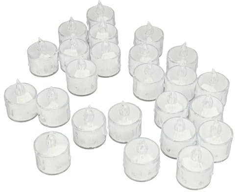 LetCart Lot de 24 fausses bougies chauffe-plat LED sans flamme, alimentées par piles, simulation de flamme, ambiance romantique, fausses bougies chauffe-plat
