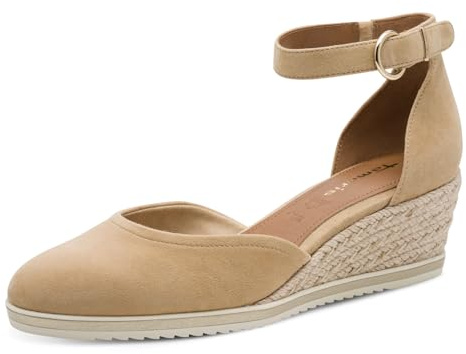 Tamaris Damen Keilpumps, Frauen Pumps,TOUCHit-Fußbett,wortmann,sportlich,feminin,Heart and Sole,Lifestyle,modisch,klassisch,modern,TAN,40 EU
