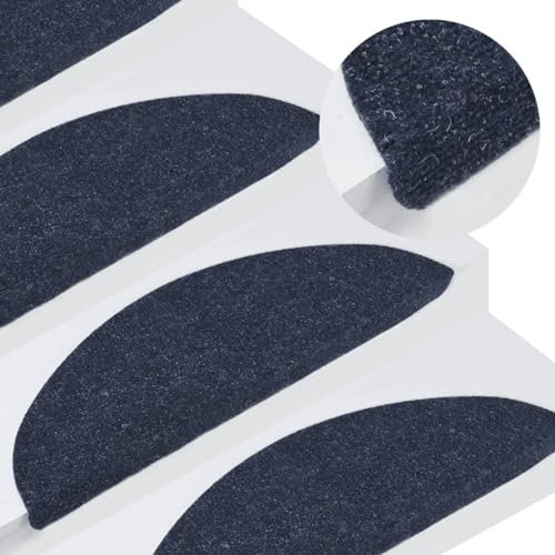 Iiaky Stufenmatten Selbstklebend 15 STK. 56x17x3 cm Blau Rechteckig Stufenmatten Schmal Treppenteppich Selbstklebend