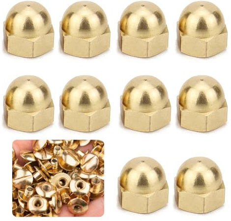 Beatific Lot de 10 écrous borgnes hexagonaux M8 en laiton, écrous à chape M8 en laiton, capuchons de tête bombée hexagonale