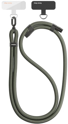 TORRAS Universal Handykette Verstellbar, Robust Anti-Verlust Nylonband | Verstellbares Nylonband mit fester Metallschnalle, anti-verlust für Reisen und Outdoor, Hautverträglich,Grün