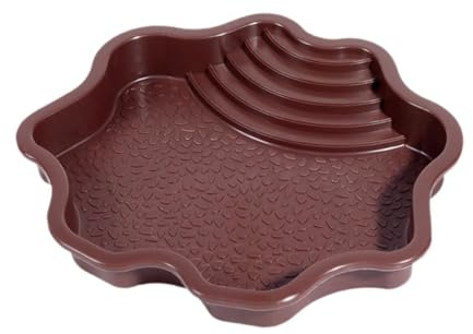 Colcolo Bassin d'eau pour Tortue, Baignoire pour Reptiles, Plat d'eau Tortue, Zone de Baignade pour Reptiles avec Rampe, Tortues Plat d'alimentation pour Reptiles, pour Tortue Lézard, Rouge Brunâtre