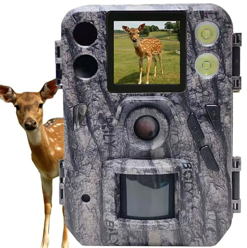 Bolyguard Mini-Wildkamera, 4K 48MP Jagdkamera mit 1,44 LCD-Display, 940nm Schwarz IR Kein Glow & Weiß LED Dual Flash Motion Sharp, Nachtsicht, grüne Nachtfarbfotos