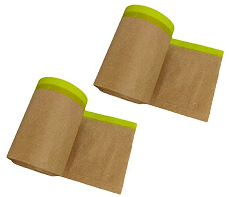 SHINEOFI 2rotoli Carta Per Mascheratura Metri Pellicola Protettiva Per Verniciatura Per Auto Mobili e Pavimenti Facile Da Applicare e Rimuovere Resistente All e Alla Vernice Confezione