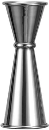 QuxetlRyz Jigger Vaso medidor de Acero Inoxidable for coctelería, 15-60 ml, medidor de Bebidas espirituosas, Jigger, Utensilios de Cocina y Bar(Silver 30 60ml)