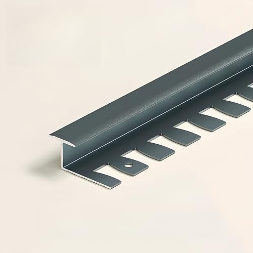 pykaaiiu Universelles Biegbares Abschlussprofil Abschlussleiste Eloxiertem Aluminium 135cm 2 Stück T-Form Profil Treppenkantenprofil Passend Für Jede Fliesenart Für Laminat,Parkett(Grau,18mm)