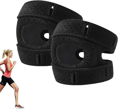 beseloa Genouillère Professionnelle pour Homme et Femme, Genouillère Ortho, Réglable Genouillères Ortho Rotule pour Les Coureurs,Tennis, Arthrite Rotule (1 Paire, Noir)