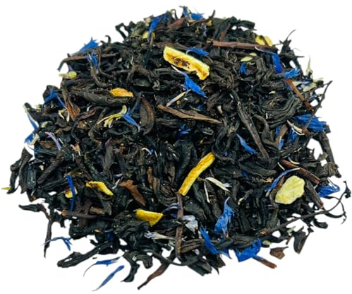 Earl Grey Miscela di Tè 25g - 1,95Kg - Miscela di Tè Nero Premium con Aroma Naturale, Scorza di Limone e Petali di Fiordaliso (460 grammi)
