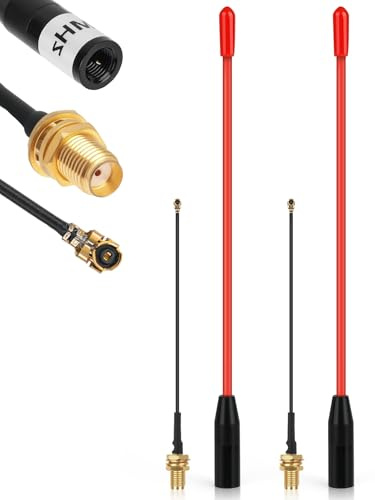 2PCS Meshtastic LoRa Antenne 868 MHz10 dBi Verstärkung – Omni SMA Stecker 17 cm Langstrecken Soft Whip Antenne (Rot)