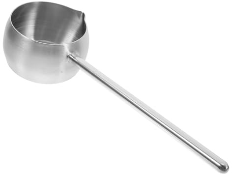 IWOWHERO Mestolo da Zuppa in Acciaio Inox 304, Cucchiaio per Riscaldare Olio con Manico, Mestolo Multiuso 280 Ml per Cucina, Casa, Ristorante e Giardino