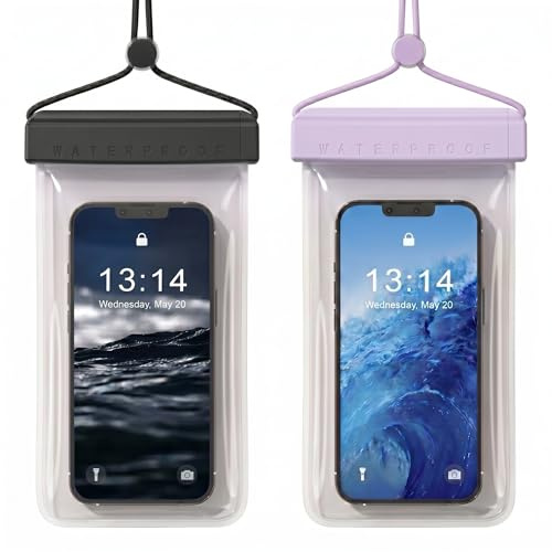pochette etanche smartphone, Lot de 2, IPX8, Jusqu'à 7,2,étanche à 4 plis
