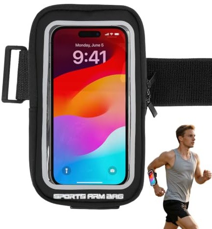 Brazalete Movil Running, Funda Movil Running para Muñeca y Antebrazo, Brazalete Deportivo Ajustable para Teléfonos hasta 6,9, con Pantalla Táctil, Compatible Todo Tipo Modelos, Ciclismo, Jogging