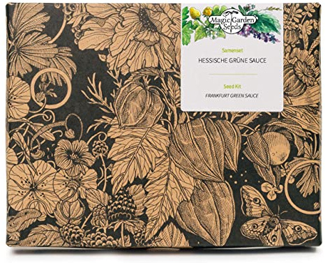 Magic Garden Seeds Samen-Geschenkset Hessische Grüne Sauce mit 8 Kräutern | Borretsch, Kerbel, Pimpinelle & Sauerampfer • Für Frankfurter, Kasseler und mittelhessische Rezepte • Mit Aussaatanleitung