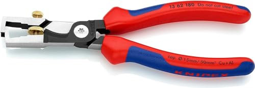 KNIPEX StriX Abisolierzangen mit Kabelschere mit Comfort-Griffen 180 mm, 13 62 180