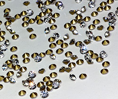 Chaton Strasssteine SS18 4,2-4,4 mm Crystal klar Stückzahl wählbar Point Back 500 Stück